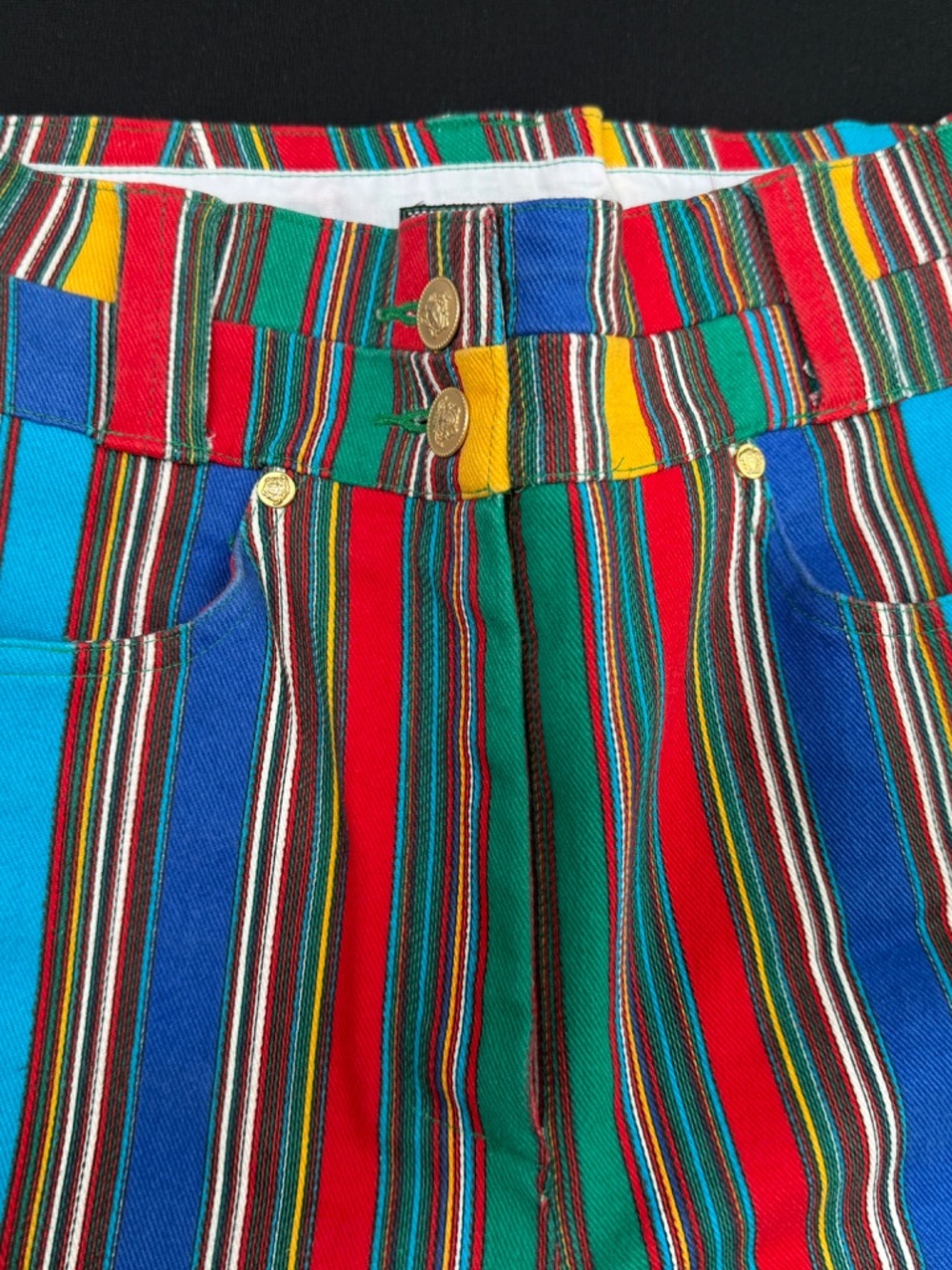 Gianni Versace Couture vintage striped multicolour jeans - Picture 2 of 10
